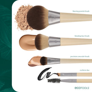 Blending face brush featured among a set of face makeup brushes on product card