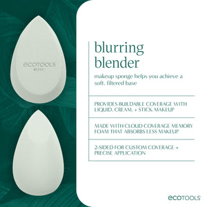 Set of two white teardrop makeup sponges for blurring and precision blending