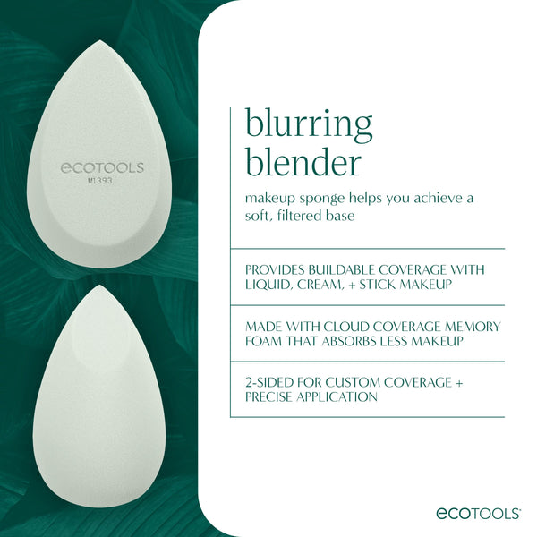 Set of two white teardrop makeup sponges for blurring and precision blending