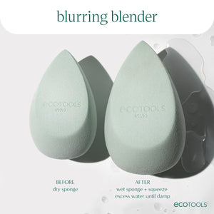 Set of two light green teardrop blending sponges