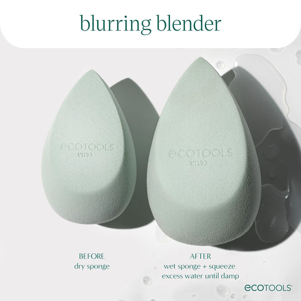 Set of two light green teardrop blending sponges