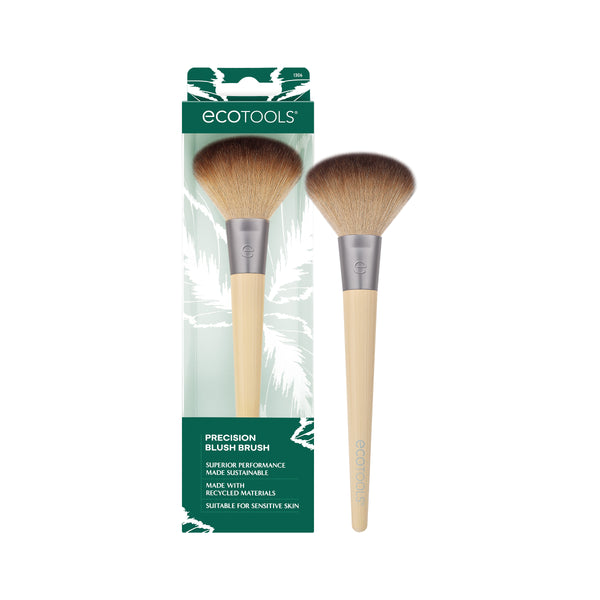 Blush brush set in retail packaging with two brushes and bamboo handles