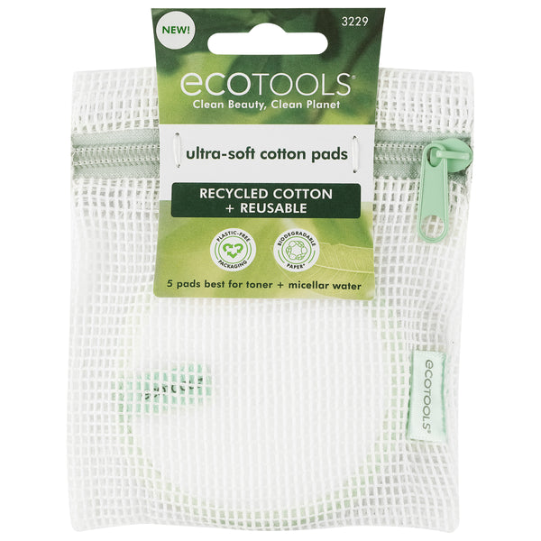 ecotools ultra-soft cotton pads gift pack with five reusable pads