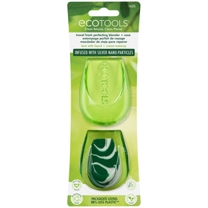 EcoTools lime green makeup sponge blender with travel case blister pack