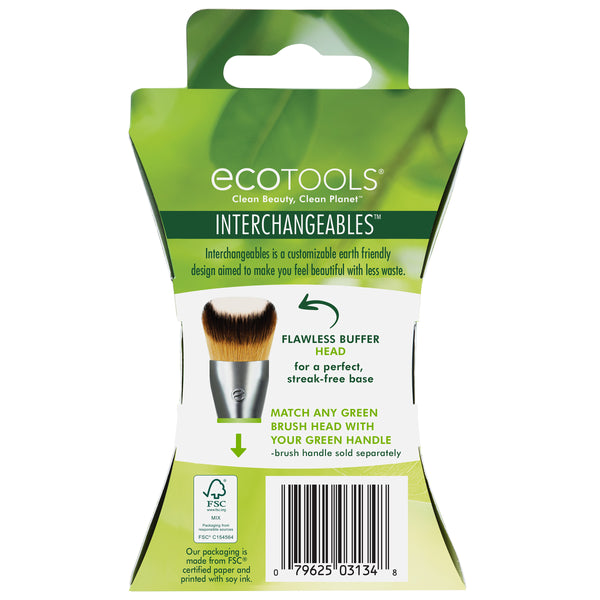 ECOTOOLS interchangeable flawless buffer brush head shown on back of package
