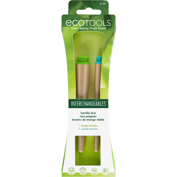 ecotools Interchangeables two makeup brush handle set in green retail packaging