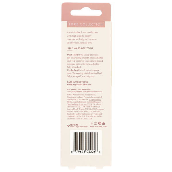 ecotools Luxe collection massage tool package, back label view