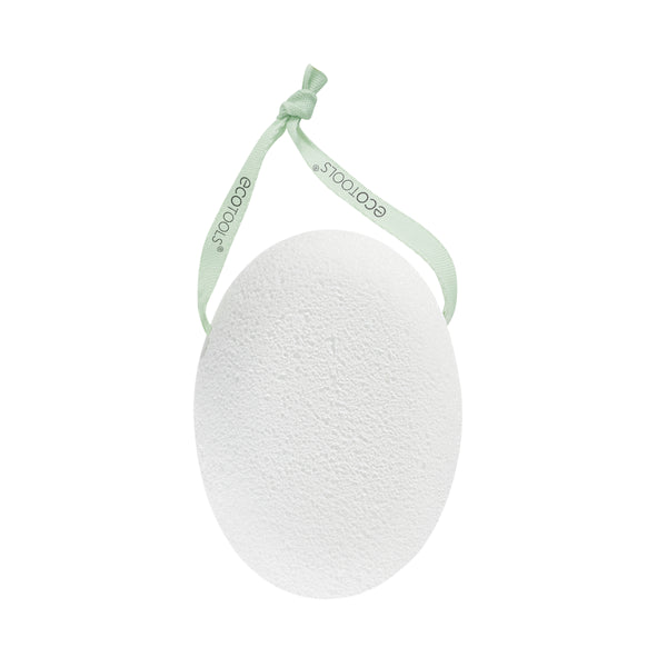 Oval white pumice smoothing stone with hanging loop for heels and feet