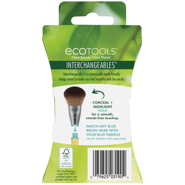 ECOTOOLS Interchangeables conceal + highlight brush head package back with barcode